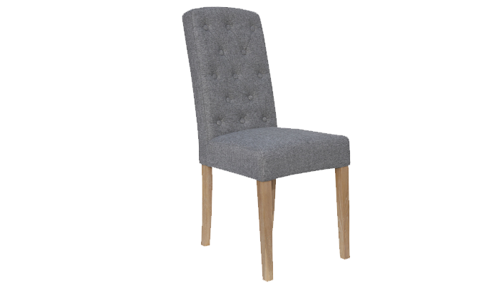 Dining Chair Button Back - Light Grey